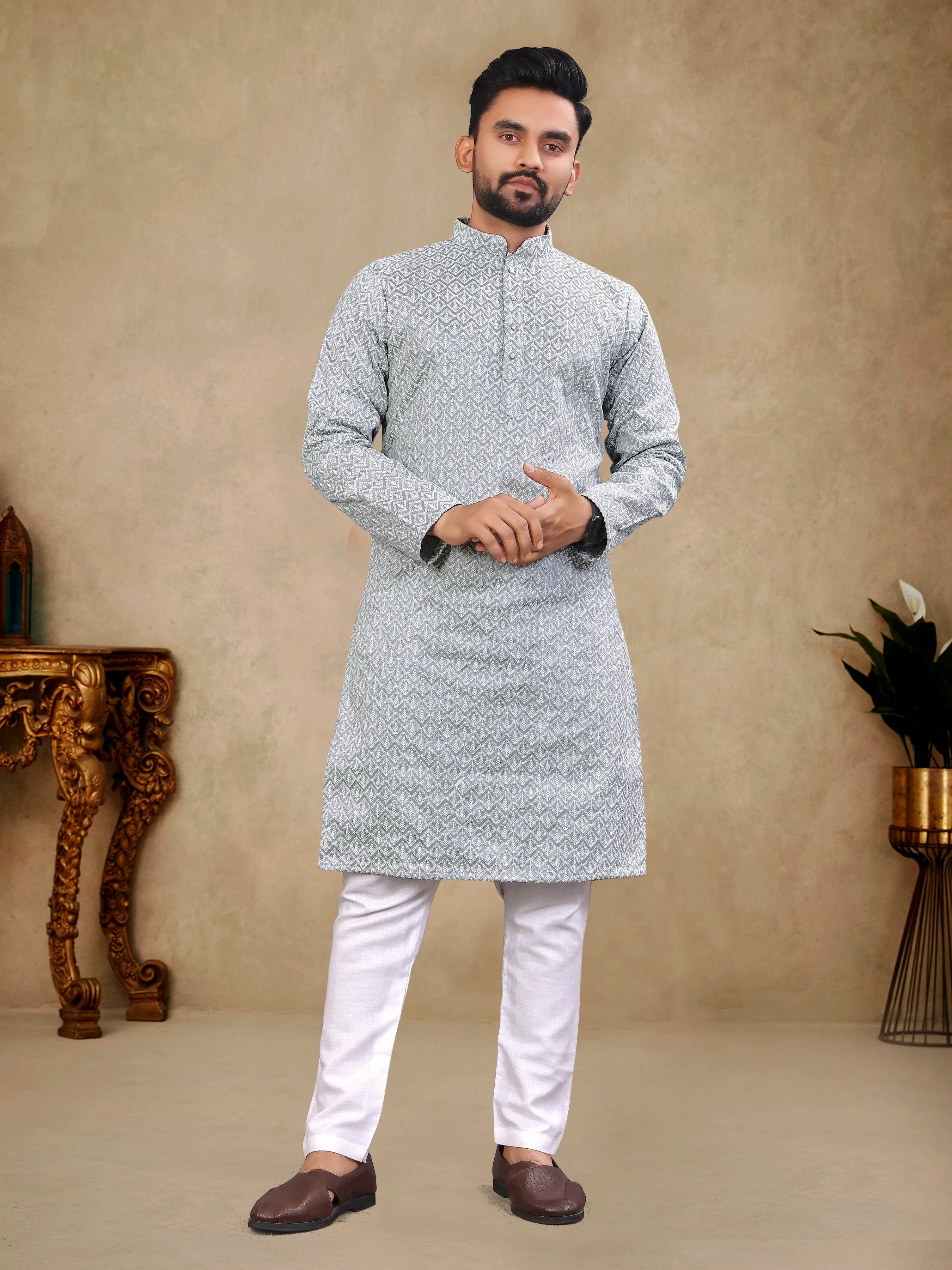 Thai Silk Embroidered Kurta-Stagora - Stagora
